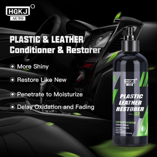 Hgkj S3 Interior del coche piezas de cuero líquido renovador de plástico refrescante restaurador de espuma limpiador Spray pasta de renovación para Auto (1)