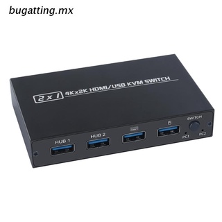bugatting.mx hdmi compatible/interruptor usb kvm compatible con 2kx4k 2 hosts kvm switch share 1 monitor