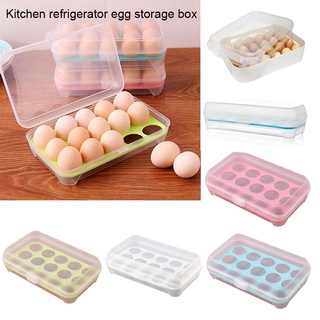 Aum- caja de almacenamiento de huevos para refrigerador útil, 10/15, soporte para huevos, recipiente de almacenamiento de alimentos