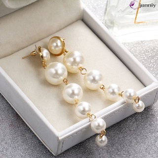 1 par de aretes colgantes de perlas de imitación para mujer (7)