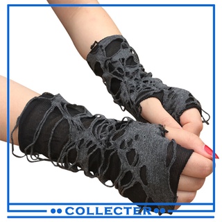 guantes punk sin dedos para mujer/guantes de rock/calentador de brazos rasgados/guantes para disfraces/fiesta