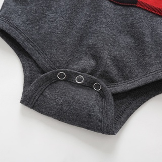 ╭trendywill╮Newborn Infant Baby Boys Girls Long Sleeve Plaid Hooded Romper Bodysuit