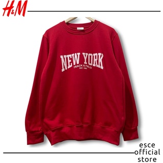 Crawneck H&M NEW YORK Chamarra roja HNM suéter hombres mujeres HNM ORIGINAL ORI HM UNISEX sudadera con capucha sudadera con capucha HNM