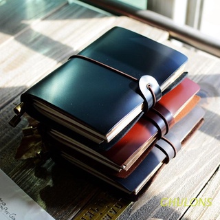 GHULONS Vintage Leather Travel Journal Notebook Diary Notepad Sketchbook Crazy Horse Genuine Leather Traveler's Notebook