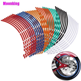 [Moonking] Llanta de rueda de coche de motocicleta 16 tiras reflectantes 17"-19" cinta adhesiva pegatinas