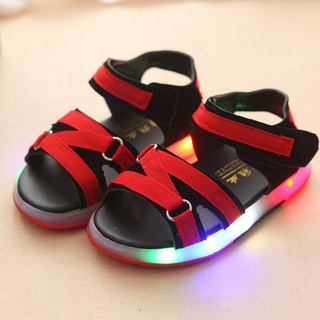 [Venta] Zapatos De Ocio Planos De Verano Para Niños/Sandalias Brillantes De Luz LED Antideslizantes