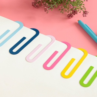Qqmall creativo Clips de papel lindo marcadores de oficina suministros escolares portátil Clip de papel grande Kawaii Metal papelería Clip marcador (6)