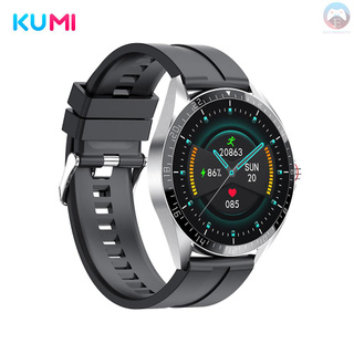 Ele KUMI GW16T Smart Bracelet Sports Watch 1.3-Inch IPS Screen BT5.0 Fitness Tracker IP67 Waterproof Sleep/Heart Rate/Blood Pressure Monitor Multiple Sports Mode Message/Call/Sedentary Reminder Remote Camera Compatible with Android iOS