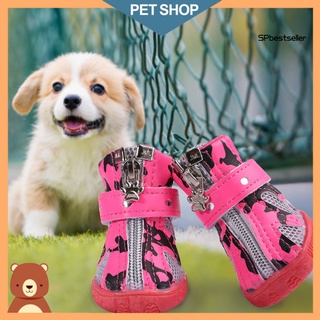 SP 4Pcs botines de perro patrón de vaca decorativo transpirable zapatos de malla para cachorros