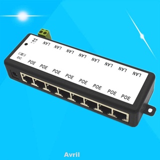 8 puertos módulo de cámara Ethernet inyector divisor POE circuito puente caja de fuente de alimentación