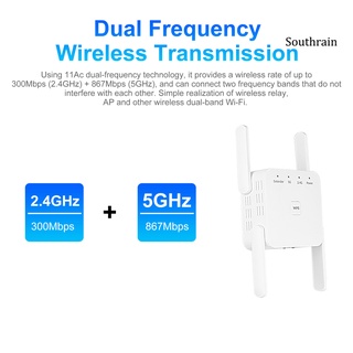 Southrain WD-R1203U WiFi repetidor de alta velocidad transmisión Anti-interferencia de frecuencia Dual 1200Mbps 5G Plug Play WiFi extensor de alcance para el hogar (6)