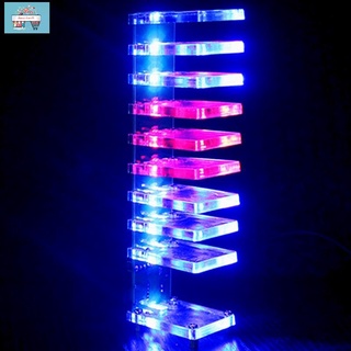 DIY VU medidor de 10 niveles de luz de columna LED profesional electrónico de cristal Control de sonido espectro de música para cine en casa