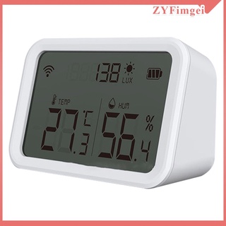 Mini Digital Electronic Thermometer Hygrometer Room Lux Light Detector with LCD Screen for Room Wine Cellar Basement Pro
