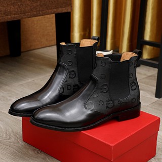 Newlist Salvatore Ferragamo Zapatos De Los Hombres De Cuero Genuino De La Moda Botas De Alta Parte Superior premium Tamaño 38-46