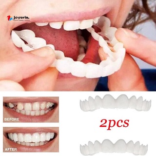 Joyeria Stock 2 piezas de silicona simulación de fondo superior dientes dentadura blanqueadora falsa cubierta dental
