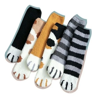 🙌 calcetines afelpado 1 par pata de gato calientito navidad calcetas dama huellas divertido 47Zn (1)
