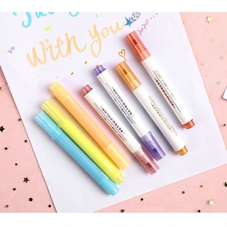 METE 6pcs/set Highlighter Pen Pastel Fluorescent Marker Pens for Journaling School Office Supplies (5)