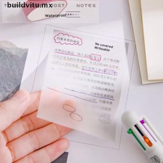 【buildvitu】 Transparent 50 Sheets Memo Sticky Note Paper Daily Check List School Stationery [MX]