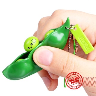 Fidget Toys Decompression Edamame Toys Antistress Popper Decompression Peas Keychain Infinite U4I1