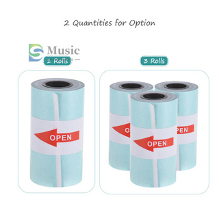 [Muwd] rollo de papel adhesivo imprimible papel térmico directo con autoadhesivo 57*30 mm (2.17*1.18 pulgadas) para PeriPage A6 bolsillo térmico (2)