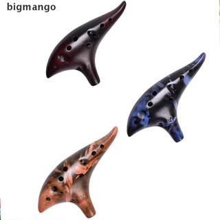 [bigmango] Mini instrumento profesional de 12 hoyos Ocarina CeramicFlute coleccionable decoración caliente