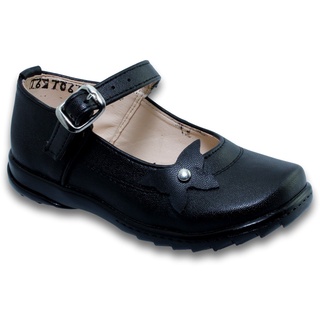 Zapatos De Piel Para Niña Estilo 1061Pa17 Piel Color Negro