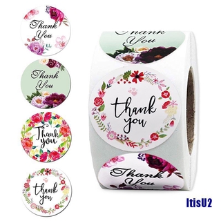 (itisu2) 500 pegatinas de agradecimiento sello de etiquetas con flores para fiesta de boda