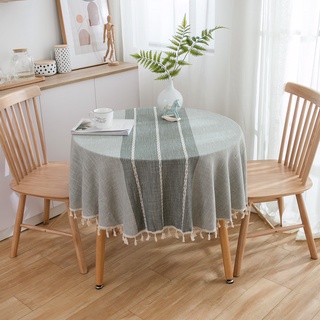 INS viento algodón japonés y lino gris mantel literario mesa redonda mesa de centro mantel rectangular mantel redondo