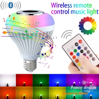 altavoz bluetooth bombillas led luz inalámbrica control remoto rgb lámpara de música para el hogar