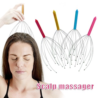 masajeador de cabeza de metal para el cuello del cuero cabelludo masajes alivio de la tensión herramienta saludable