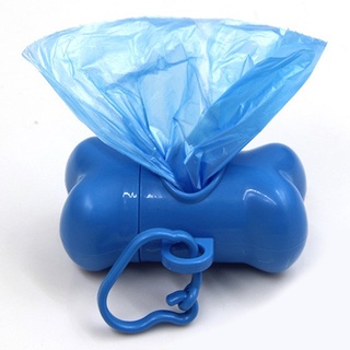 Wanmaolian lindo perro cachorro mascota forma de hueso de popó bolsas de residuos dispensador de Clip con 1 bolsa de rollo (4)