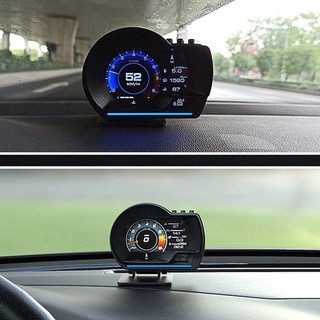 p6 universal coche inteligente hud pantalla salpicadero velocímetro proyector con gps pantallas de navegación velocidad agua (1)