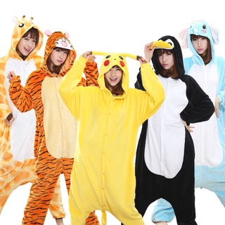✔Adulto Animal Girafa Kigurumi Onesie Pijama Tigre Terno Macio E Quente Ponto Sleepwear Inverno Macacão Pijama Roupa De Dormir