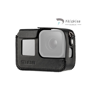 TELESIN - funda protectora para cámara (piel sintética, Compatible con 8 cámaras de acción)