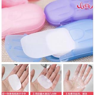 Jabón desechable para viaje tablet jabonera en caja de papel portátil para lavarse las manos copas de jabón
