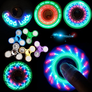 Luminoso Fidget Spinner dedos giroscopio luz LED Spinner brillante estrés relajante juguetes regalo para niños