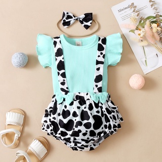 Twice**toddler Baby Girls Solid Tops+Leopard impreso tirantes Shorts diademas trajes