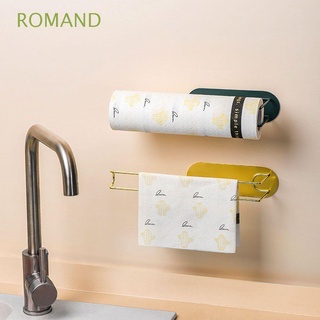ROMAND Rollos grandes Soporte para toallas de papel Robusto Envoltura de plástico Soporte web para cocina / baño Pegar en la pared Durable Montaje en pared Autoadhesivo Debajo del gabinete/Multicolor