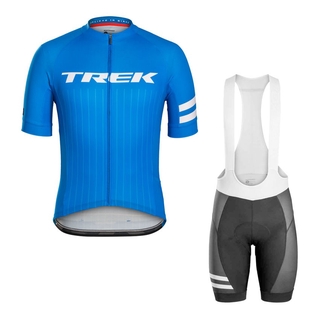 2021 camisa ciclismo Nova Camisa De Ciclismo Trek Azul Manga Curta Conjunto Camisa De Ciclismo Roupas Bicicleta