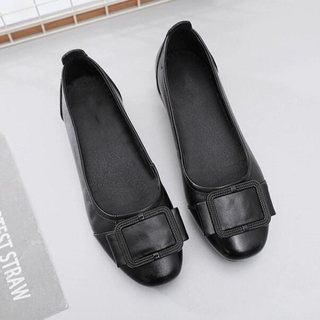Mujer plana suave negro zapatos