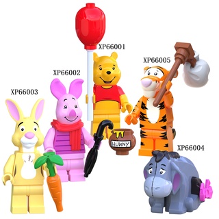 dibujos animados animal series minifigures winnie piggy little tiger compatible lego bloques de construcción juguetes regalos