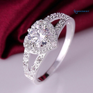 [anillo] anillo de plata de ley 925 con forma de corazón en forma de corazón joyería nupcial
