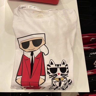 Karl Lagerfeld Lunar Tiger Camiseta De Los Hombres Y Las Mujeres De Algodón Suelto Moda