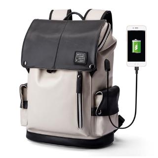 mochila vegan leather bags men women good brands travel Laptop Backpack with usb port (1)