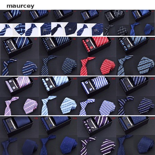 maurcey juego de 5 piezas caja de regalo de negocios formal corbata pañuelo gemelos para hombre corbata mx (1)