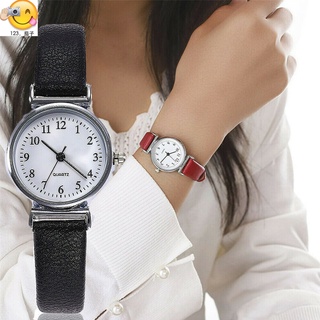 ☆ ♨ ☆ Reloj clásico con correa de cuero de cuarzo informal para mujer Roun
