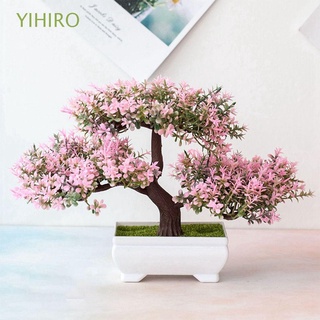 YIHIRO For Home Room Garden Decoration Pot Plant Realistic Artificial Plant Bonsai Tree Plastic Potted Ornament