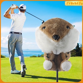 Cute Plush Golf Head Cover Brown Raccoon Shape Club No.1 Driver Headcover Protective Professional Universal Club (8)