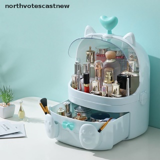 Northvotescastnew Cat Shape Plastic Makeup Storage Box Cosmetic Organizer Make Up Container Sundry NVCN