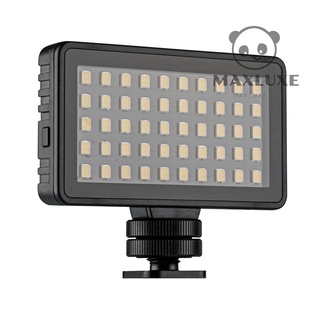 TELESIN Mini LED luz de vídeo fotografía lámpara 50pcs LEDs 6500K 3 niveles brillo batería recargable incorporada con 4 filtros de Color frío zapato montaje adaptador para grabación de vídeo Vlog